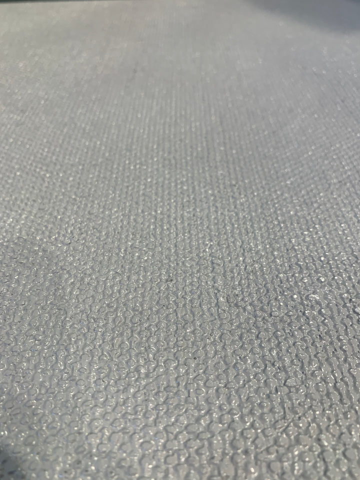 BEDSIDE CHEST GRAY FAUX LINEN #41447