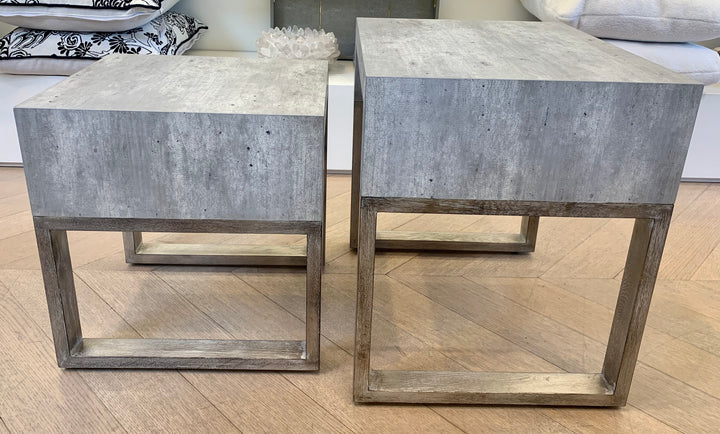 NESTING TABLES SILVER WHITE OAK LEGS S/2 #55905