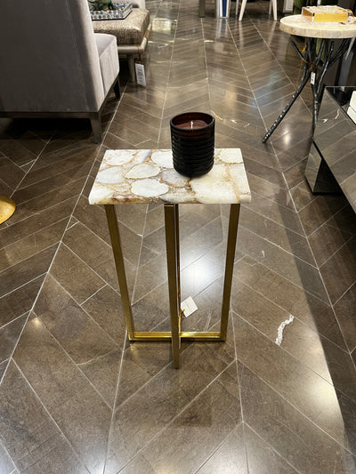 ACCENT TABLE BRASS BASE & AGATE TOP