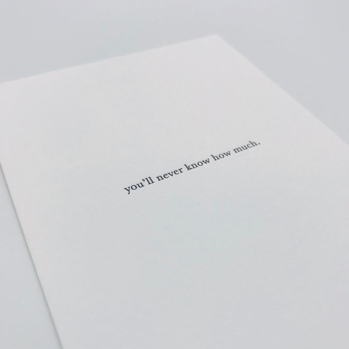 GREETING CARD "YOU'LL NEVER KNOW HOW MUCH" #42883