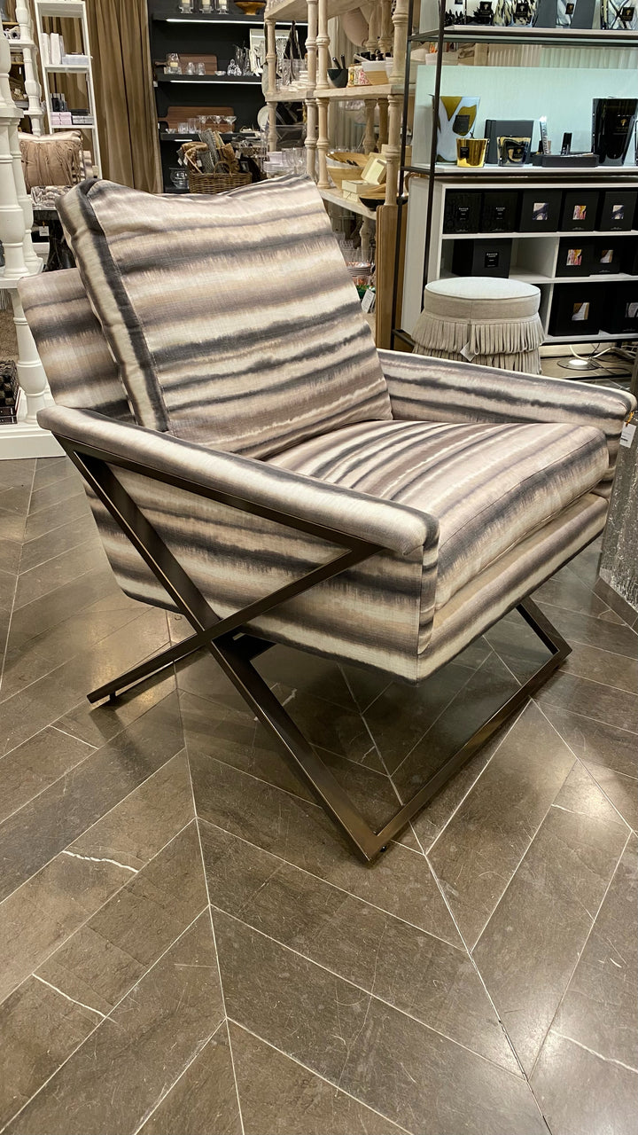 CHAIR TAUPE WITH STRIPES #63253