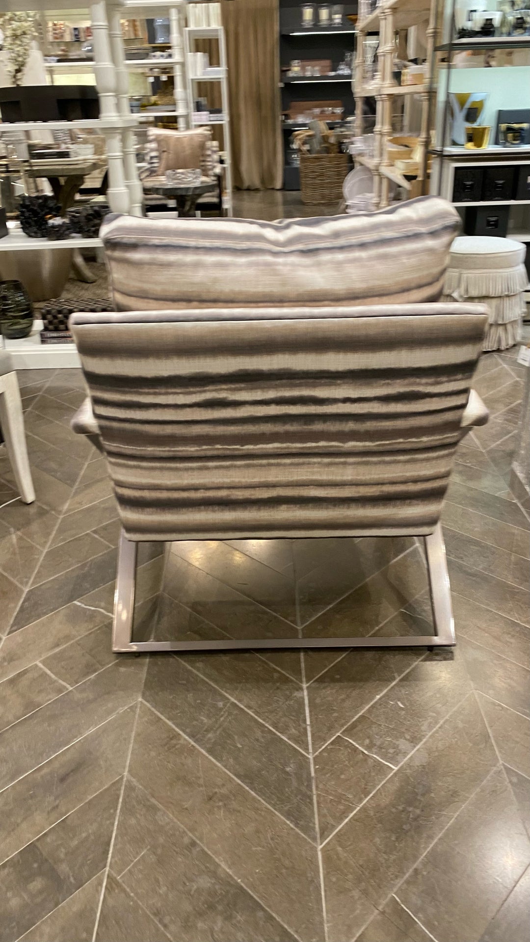 CHAIR TAUPE WITH STRIPES #63253