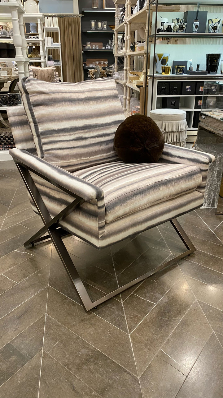 CHAIR TAUPE WITH STRIPES #63253