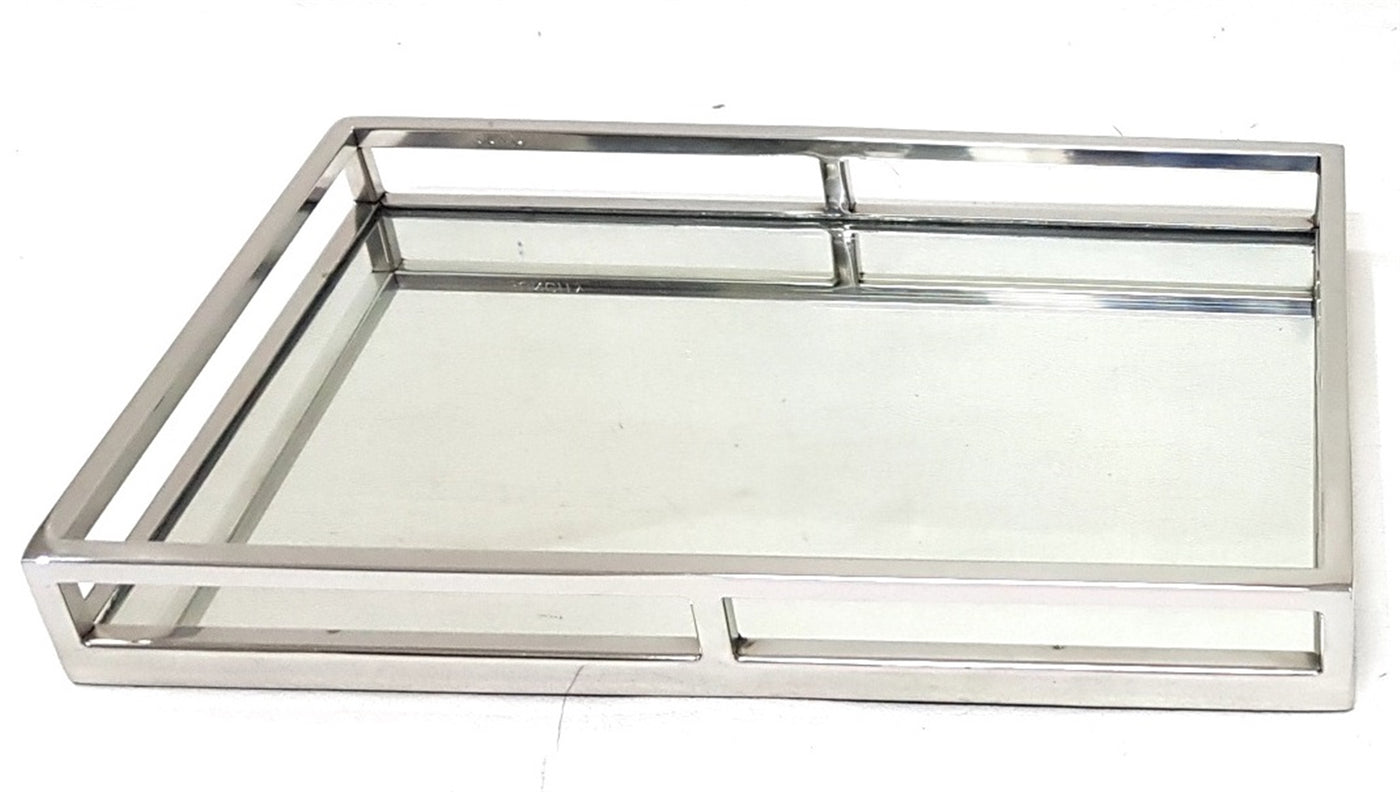 TRAY MIRRORED SILVER LARGE