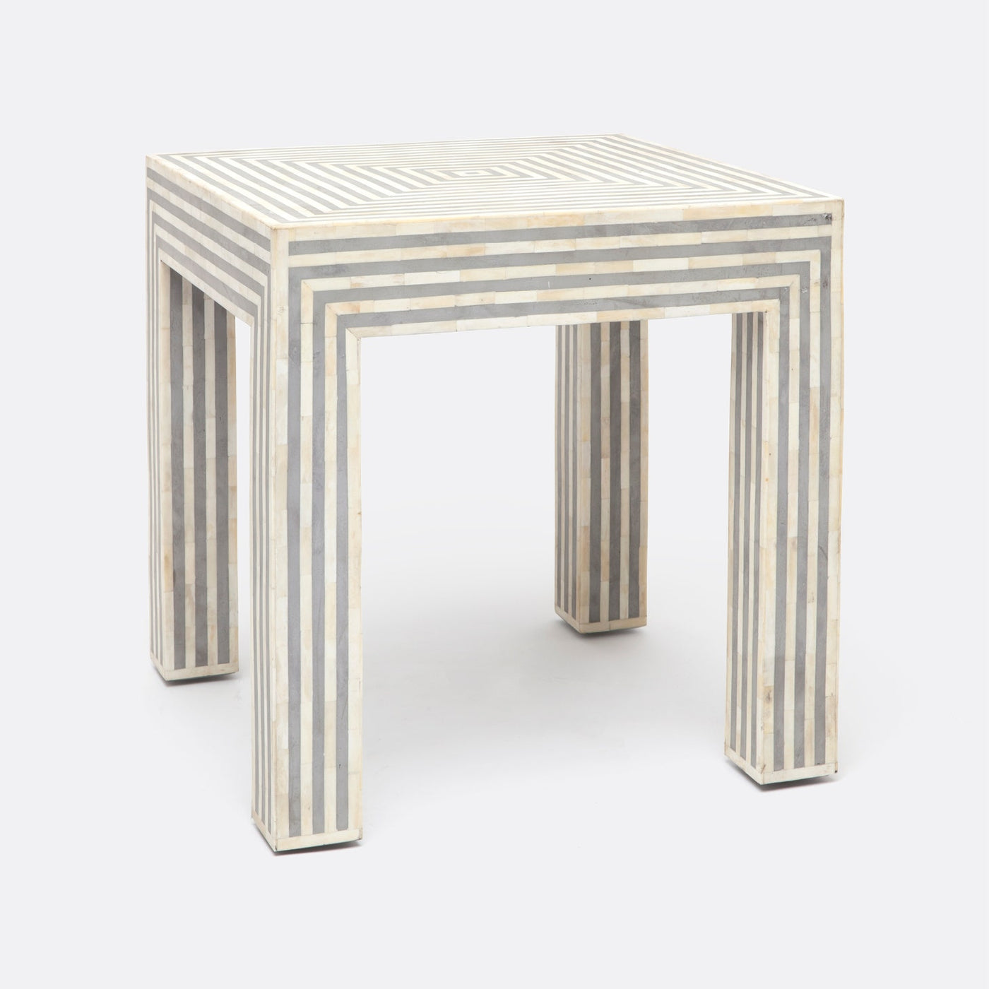 SIDE TABLE WHITE BONE & GRAY RESIN