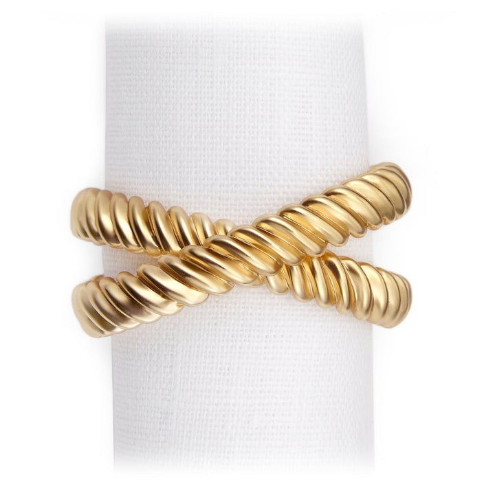 NAPKIN JEWELS DECO TWIST GOLD SET/4 #17595
