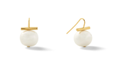 EARRINGS PEBBLE PEARLS MEDIUM WHITE+GOLD