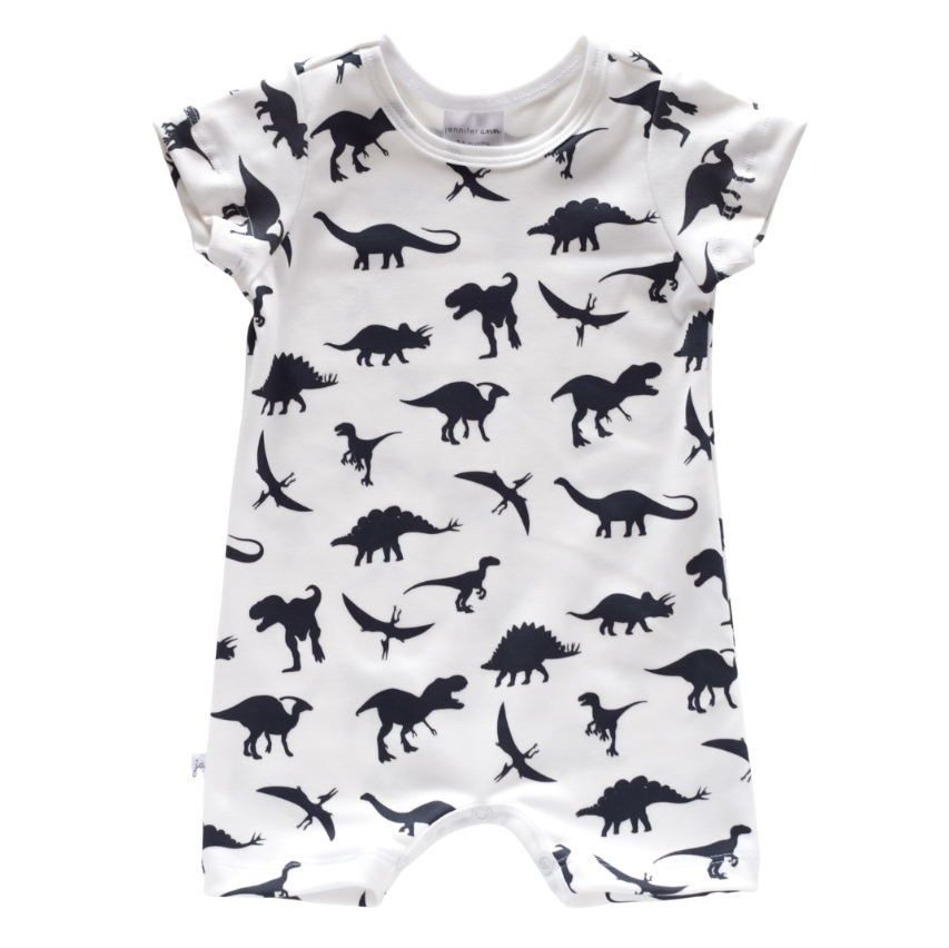 ROMPER ORGANIC DINOSAURS (AVAILABLE IN 2 SIZES)