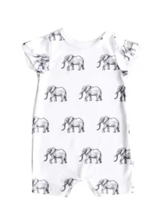 ROMPER ORGANIC ELEPHANTS (AVAILABLE IN 2 SIZES)