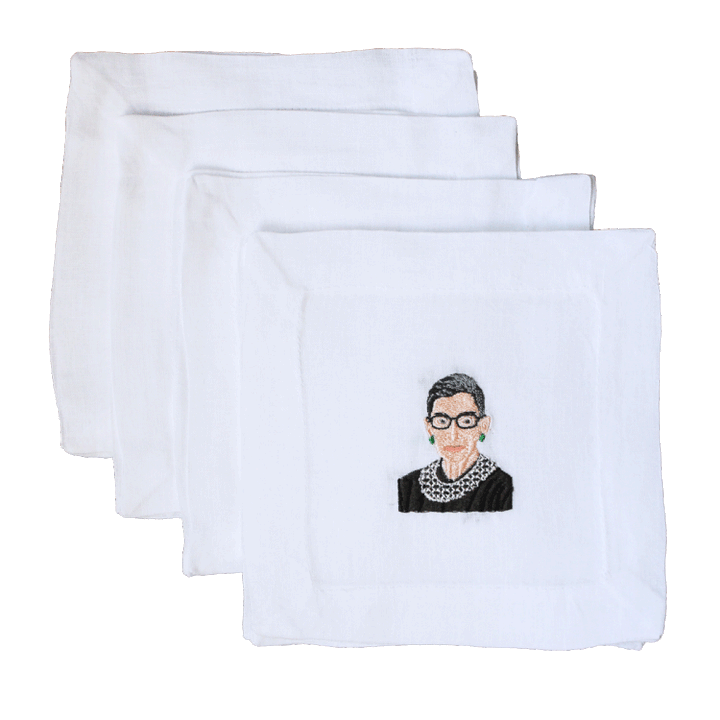 NAPKIN COCKTAIL LINEN RUTH BADER GINSBURG S/4 #41728