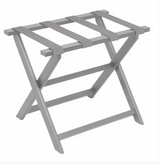 LUGGAGE RACK-LIGHT GREY FRAME WITH GREY BRINDLE STRAPS