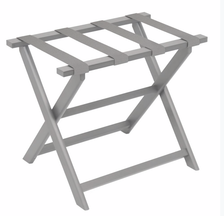 LUGGAGE RACK-LIGHT GREY FRAME WITH GREY MESH STRAPS #34594