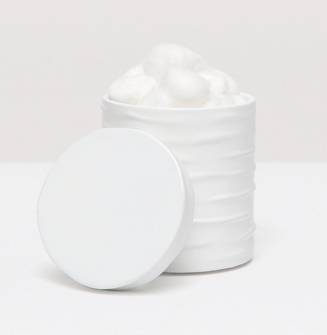 BATH COLLECTION WHITE LACQUER RESIN WAVE