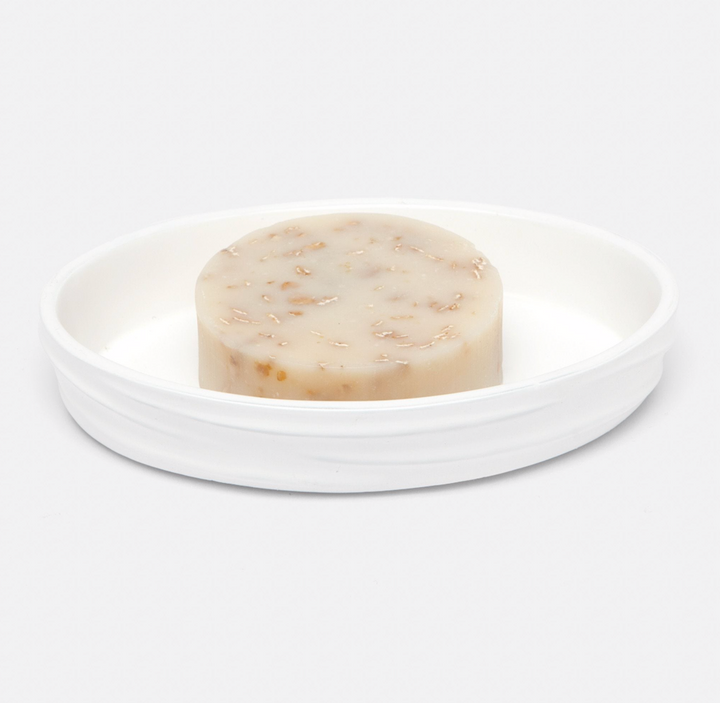 BATH COLLECTION WHITE LACQUER RESIN WAVE