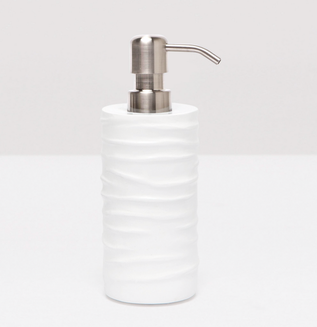 BATH COLLECTION WHITE LACQUER RESIN WAVE