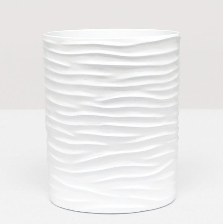 BATH COLLECTION WHITE LACQUER RESIN WAVE