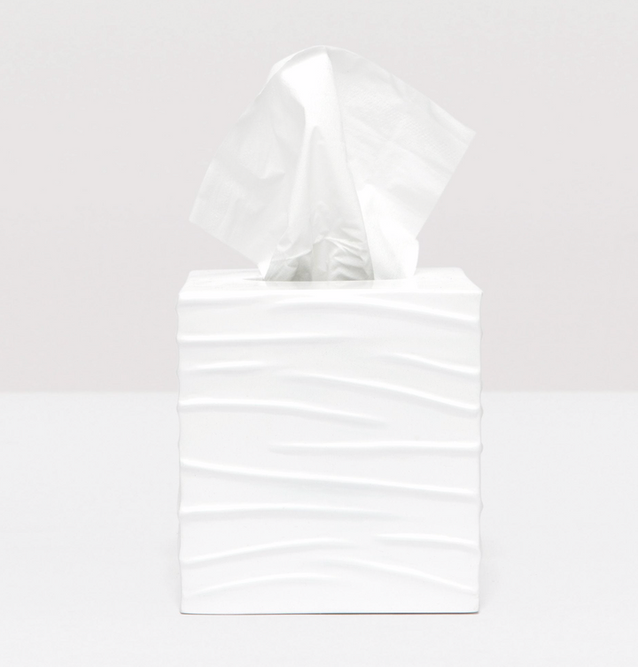 BATH COLLECTION WHITE LACQUER RESIN WAVE