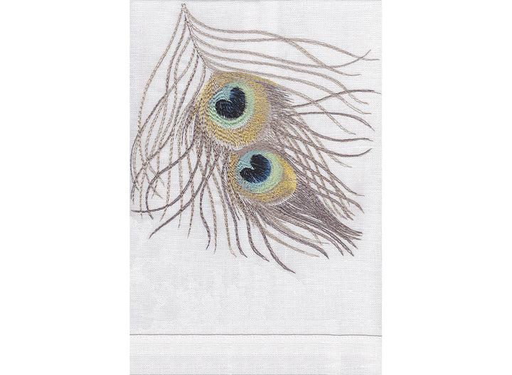 GUEST TOWEL PEACOCK SILVER #36503