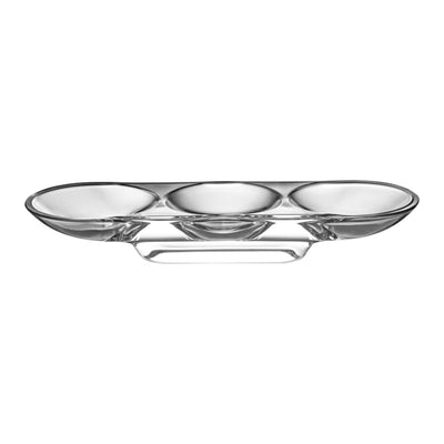 TRAY GLASS 3-SECTION CURVED