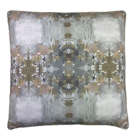 PILLOW SILVER WITH MULTI WATERCOLORS #57439