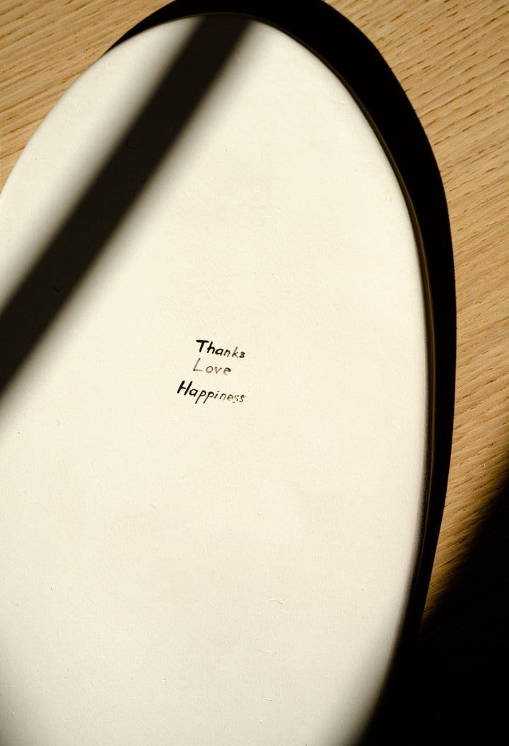 SERVING PLATTER HANDMADE OVAL PORCELAIN - MILK #53434