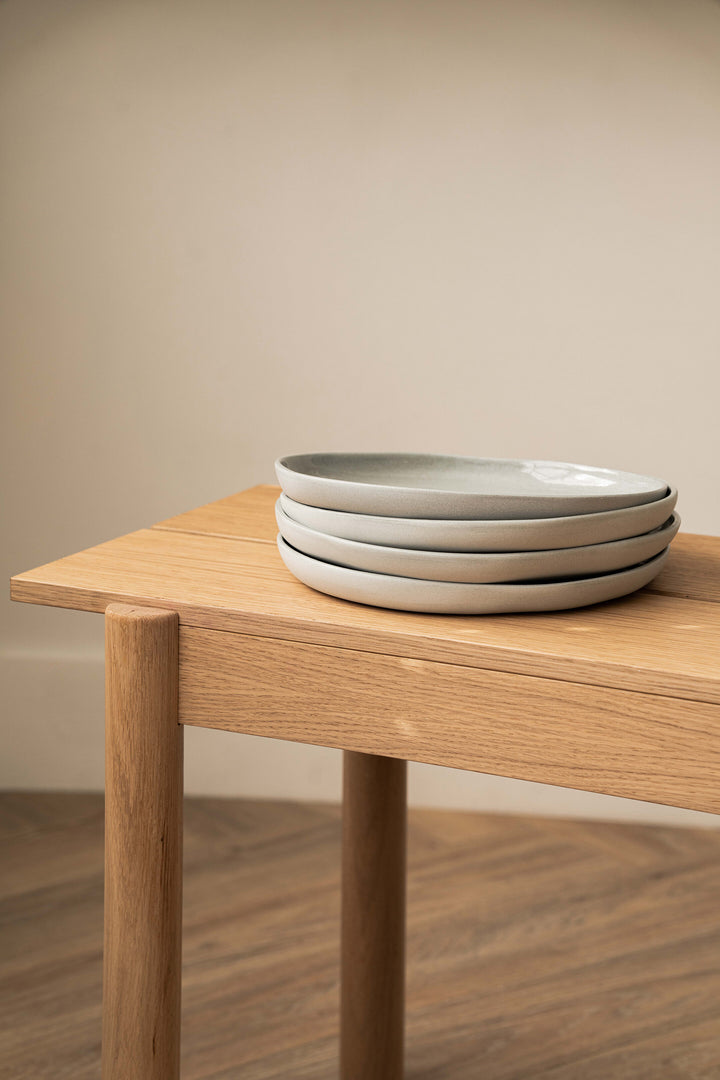 DINNER PLATE HANDMADE HIGH-SIDED PORCELAIN - GRAY SKY #53425