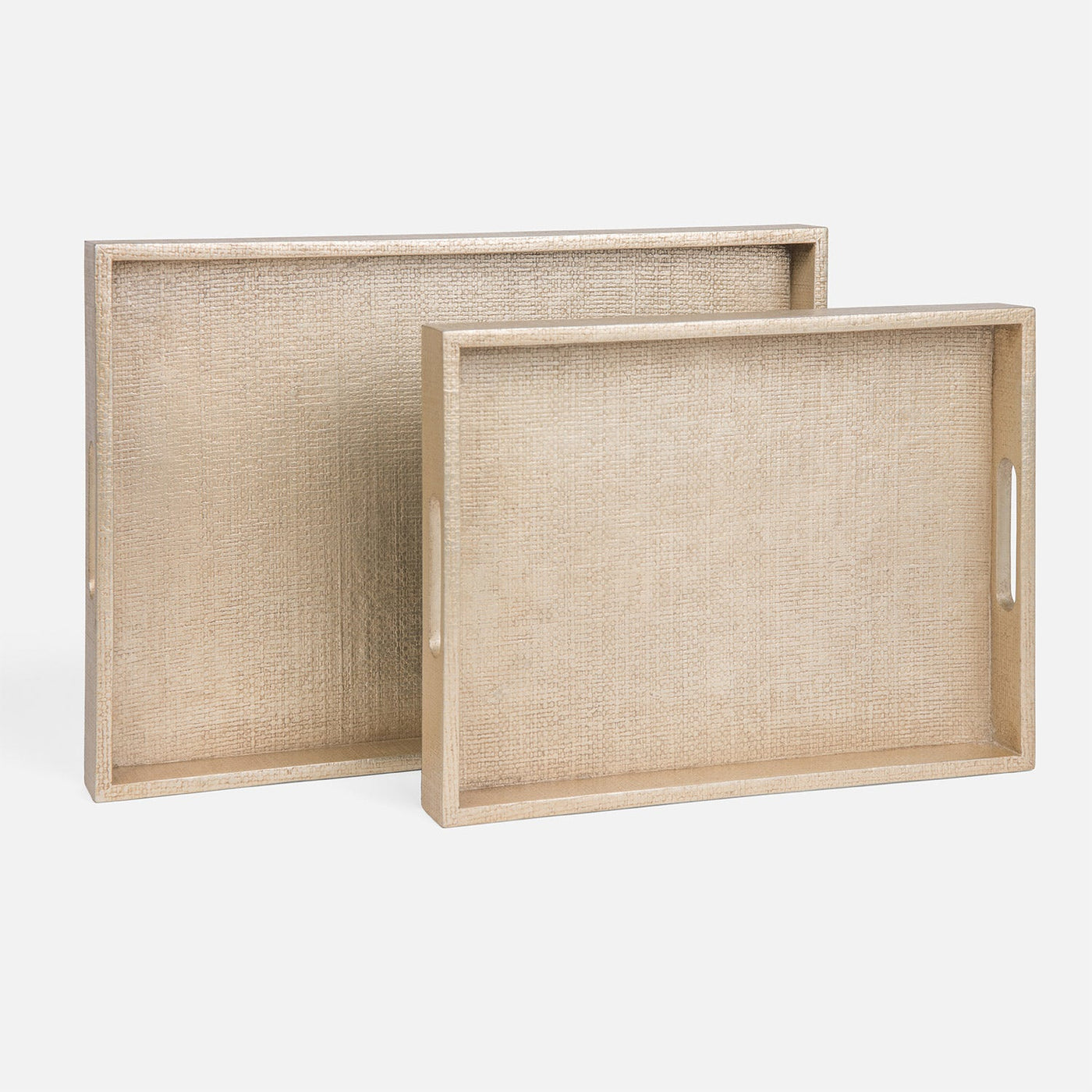 TRAY CHAMPAGNE FAUX RAFFIA (Available in 2 Sizes)