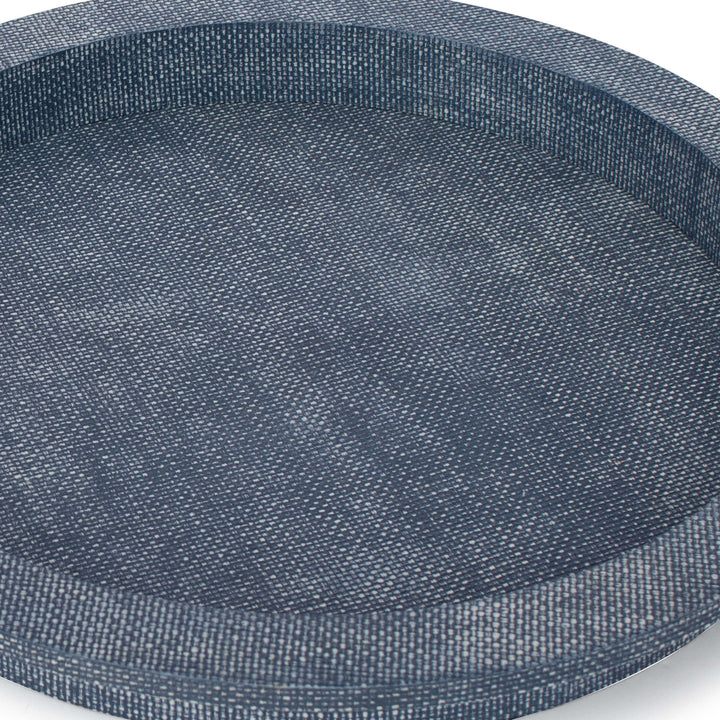 TRAY RATTAN WITH ROPE HANDLES ROUND