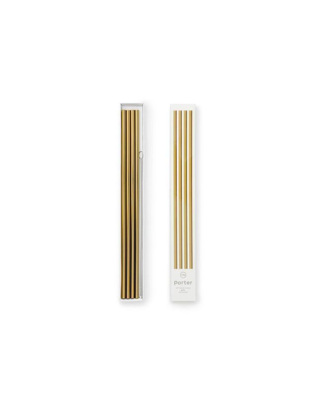 STRAWS METAL GOLD - SET OF 4