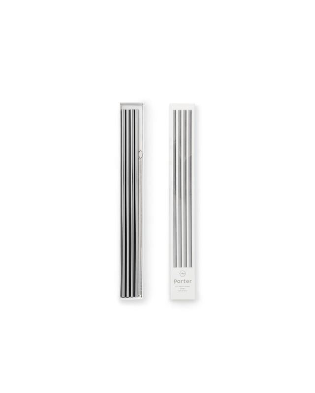 STRAWS METAL SILVER - SET OF 4