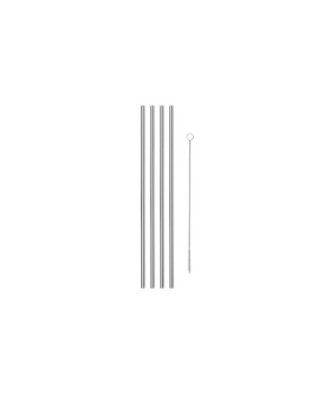 STRAWS METAL SILVER - SET OF 4