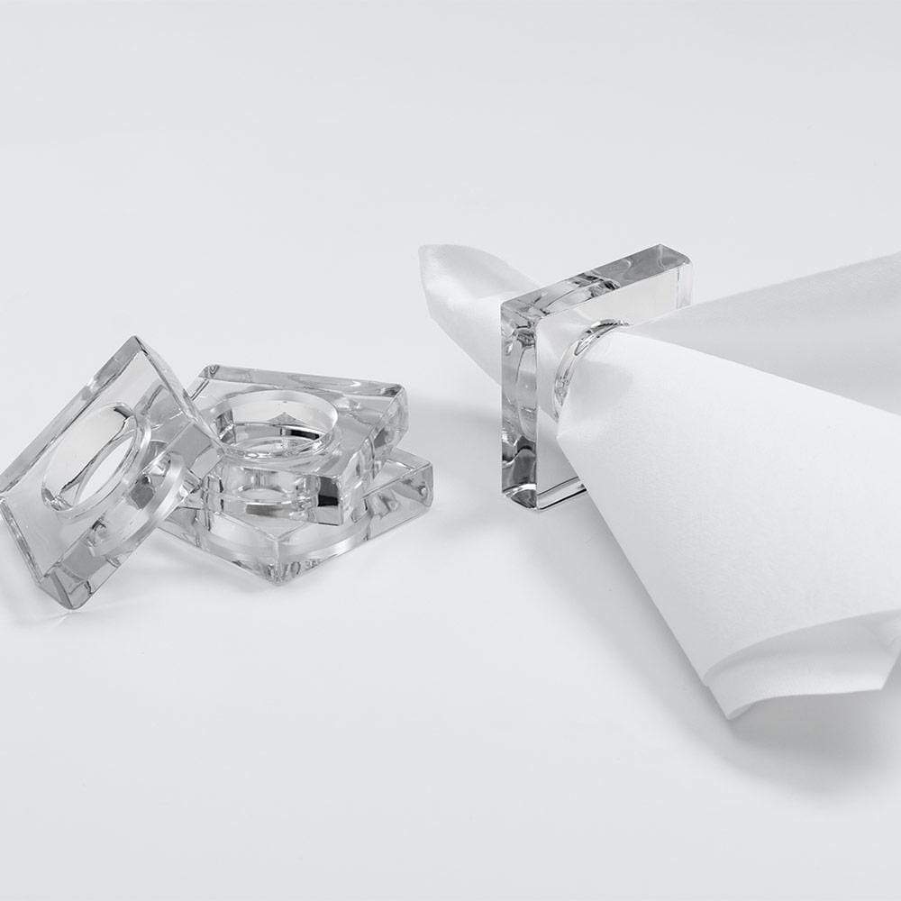 NAPKIN RING CLEAR ACRYLIC SQUARE #41966
