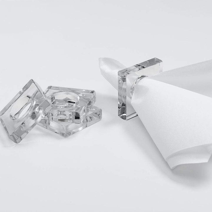 NAPKIN RING CLEAR ACRYLIC SQUARE #41966