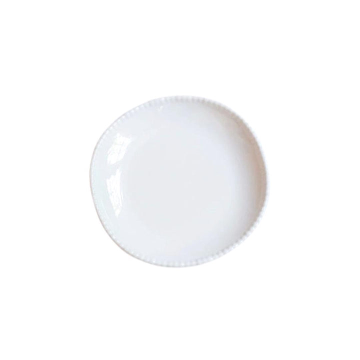 PLATE SALAD BEADED CREAM #50002