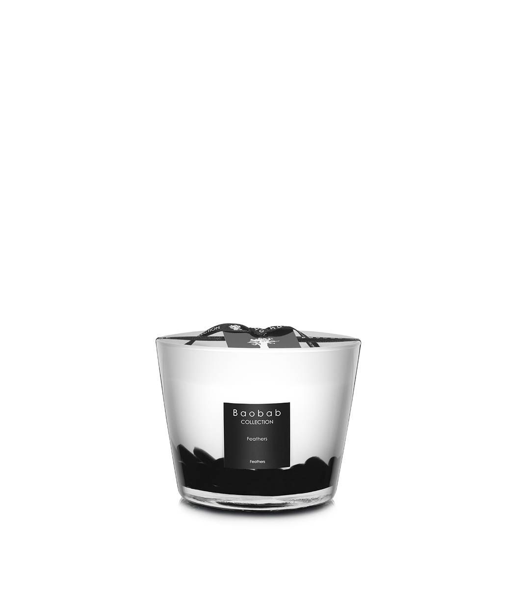 BAOBAB CANDLE BLACK FEATHERS (Available in 3 Sizes)
