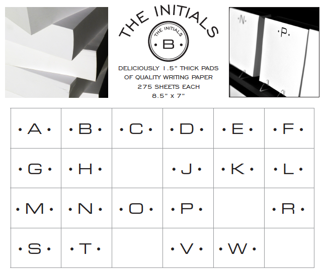 NOTEPAD LUXE GOLD FOIL INITIAL