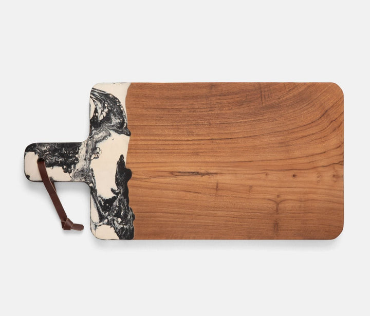 SERVING BOARD BLACK/NATURAL TEAK