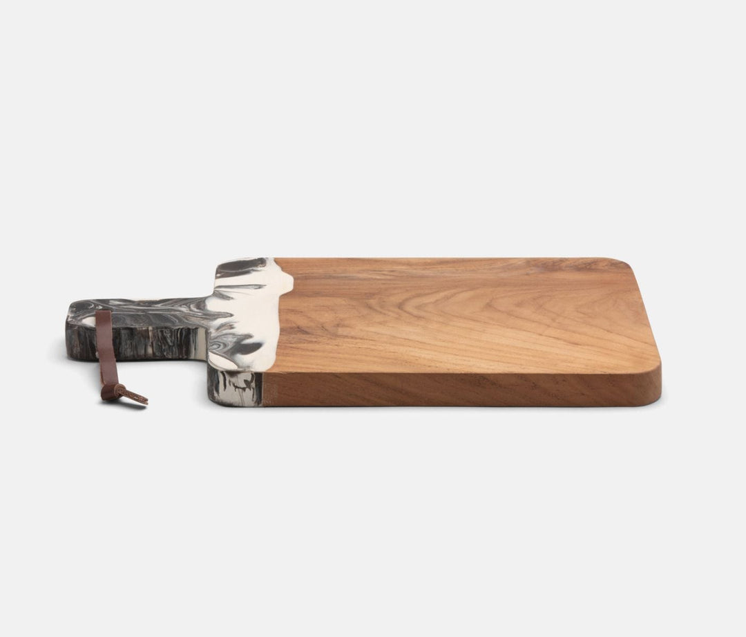 SERVING BOARD BLACK/NATURAL TEAK