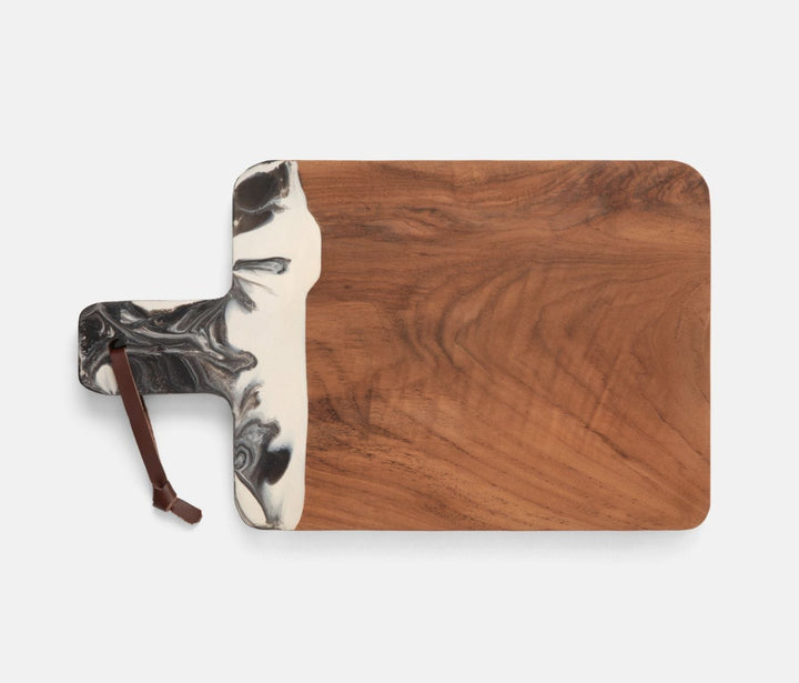 SERVING BOARD BLACK/NATURAL TEAK