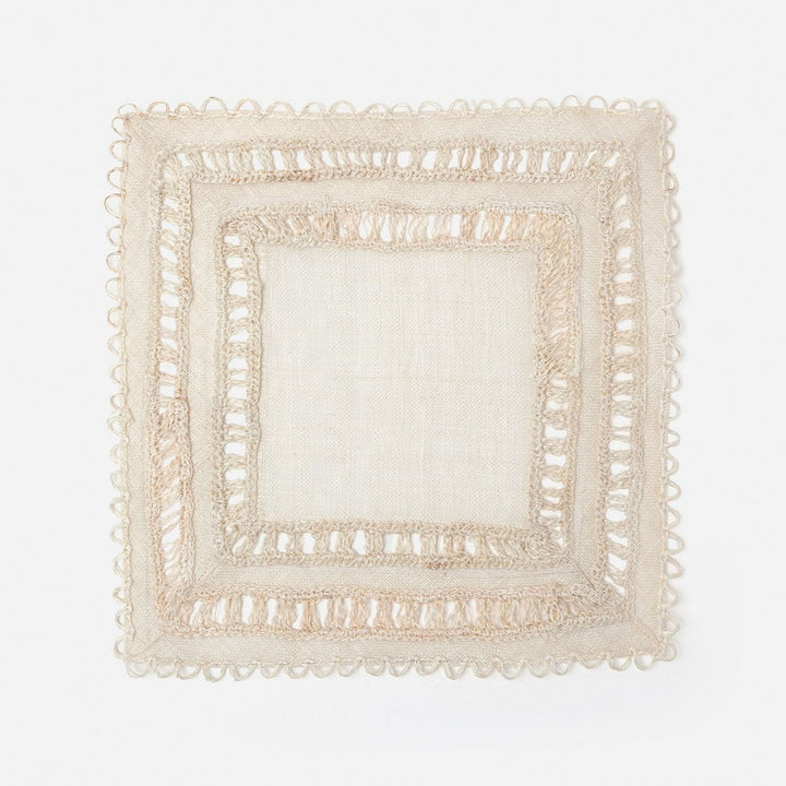 PLACEMAT BLEACHED ABACA SQUARE