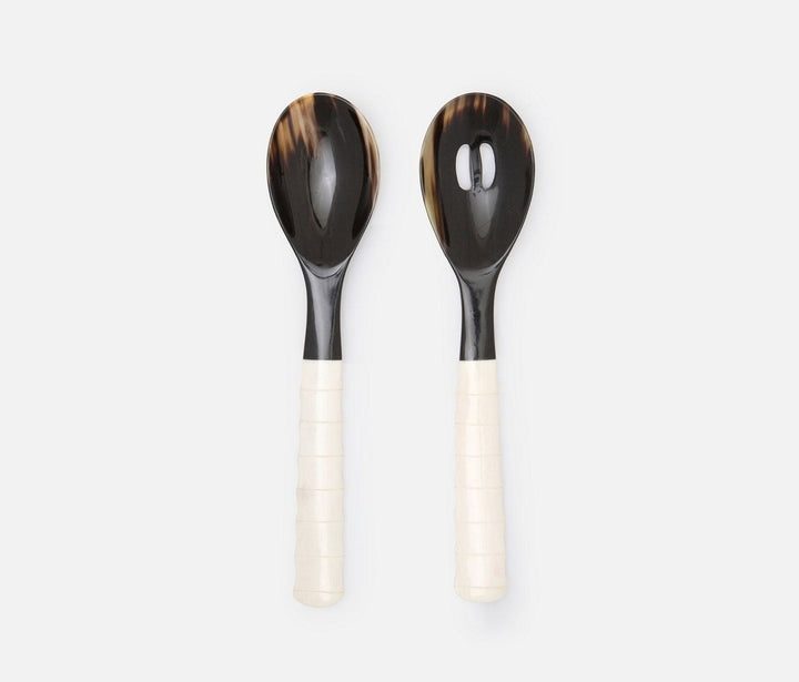 SET/2 SERVING SPOON MIXED BLACK/NATURAL #54643