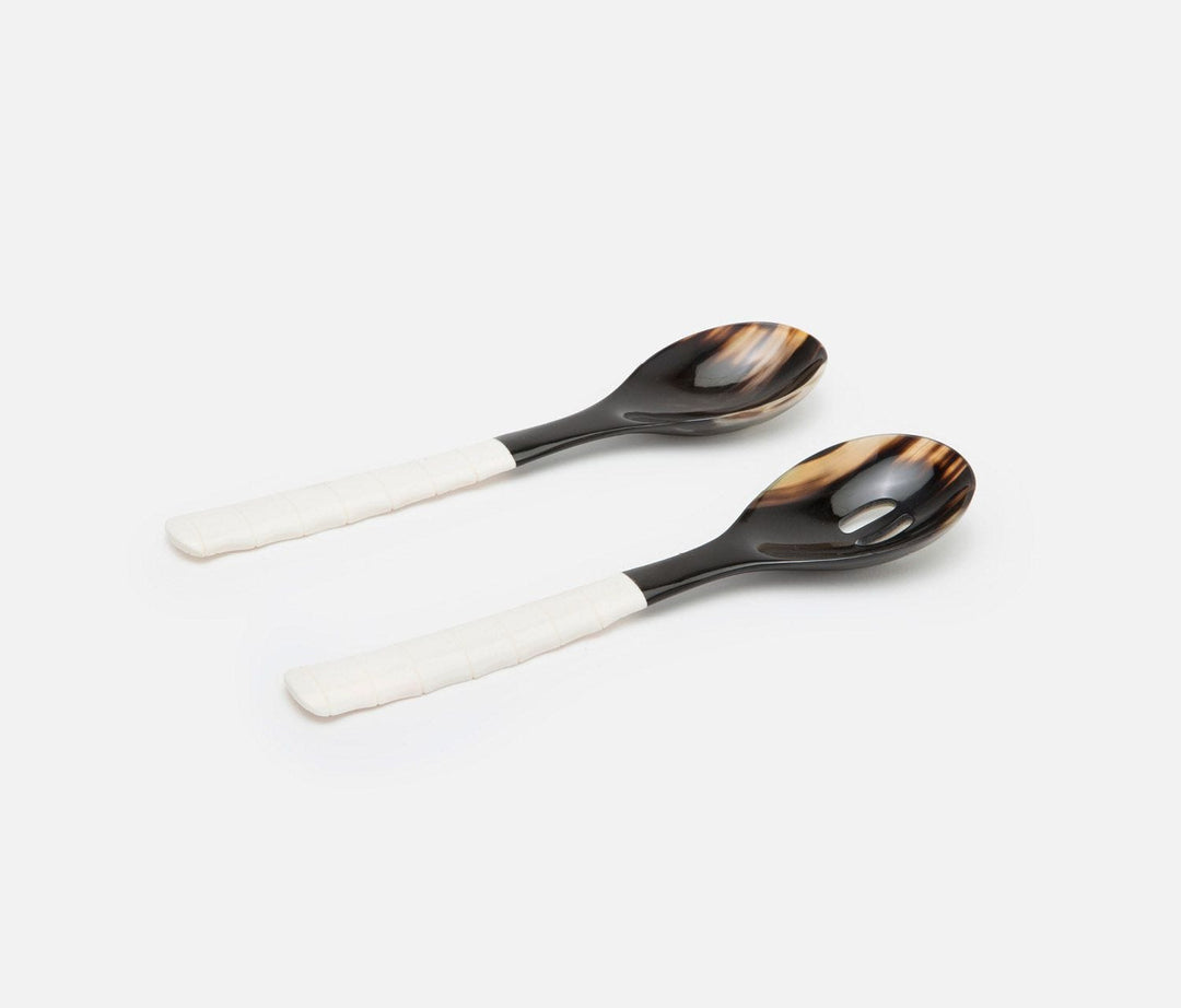 SET/2 SERVING SPOON MIXED BLACK/NATURAL #54643