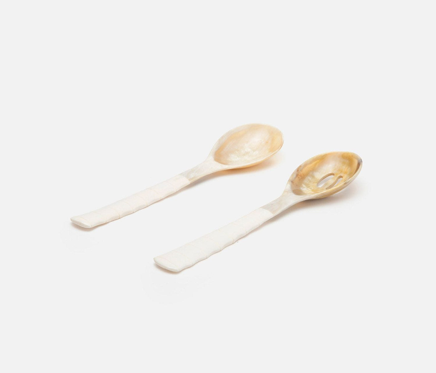 SET/2 SERVING SPOONS MIXED NATURAL #54645