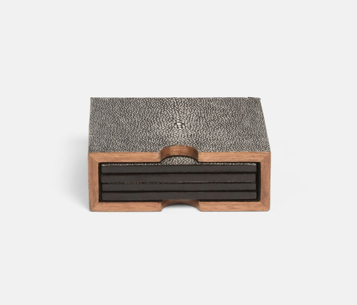 SET/4 COASTERS COOL GRAY SHAGREEN #54639