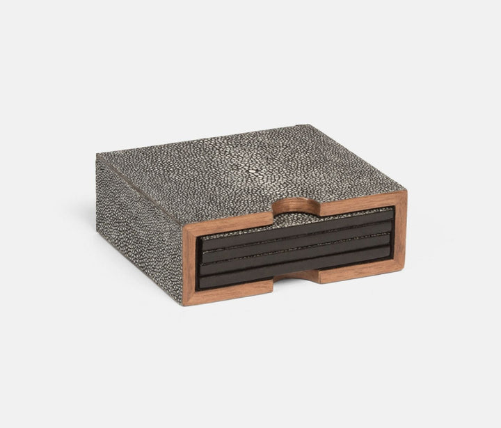 SET/4 COASTERS COOL GRAY SHAGREEN #54639