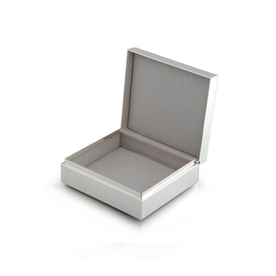 BOX HINGED CHIFFON GREY & SILVER SQUARE