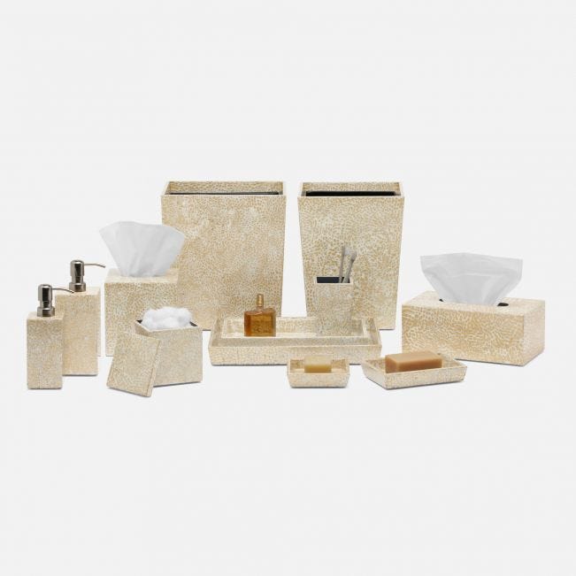 BATH COLLECTION GOLD/WHITE LACQUERED EGGSHELL