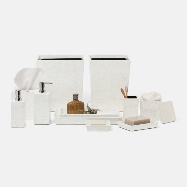 BATH COLLECTION WHITE LACQUERED EGGSHELL