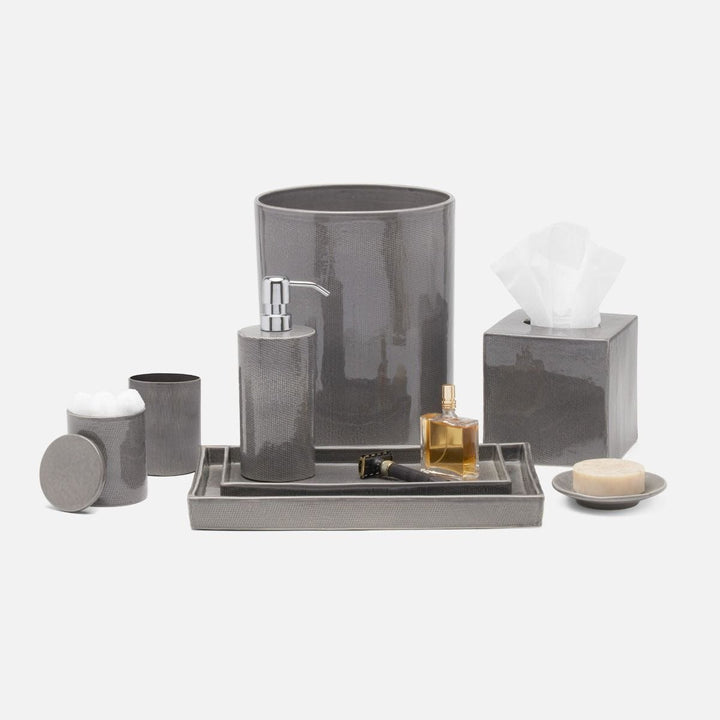 BATH COLLECTION GRAY BURLAP CERAMIC