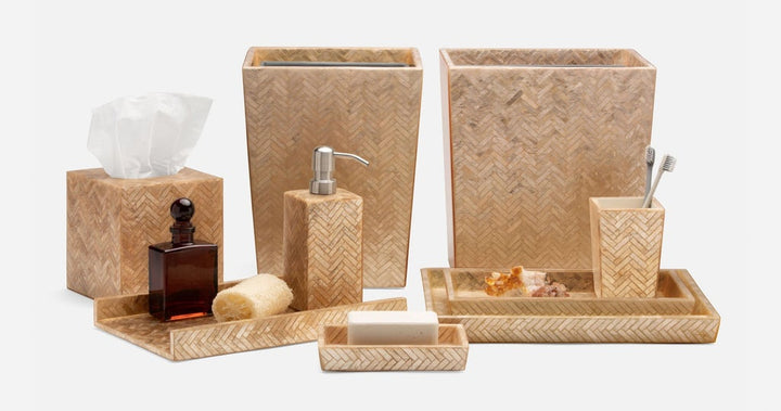 BATH COLLECTION SMOKED HERRINGBONE CAPIZ